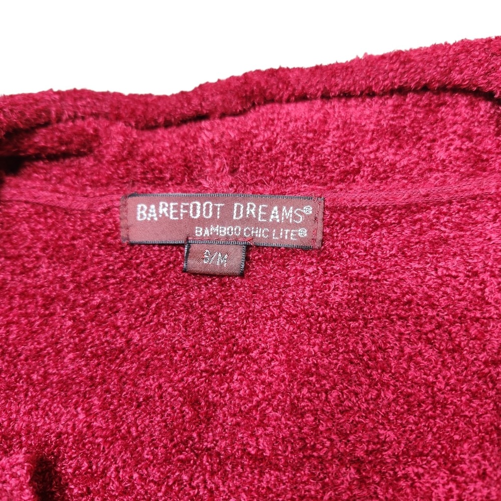 Barefoot Dreams Size S/M Red Cozy Chic Ultra Lite Open Front Cardigan Sweater - Picture 5 of 12